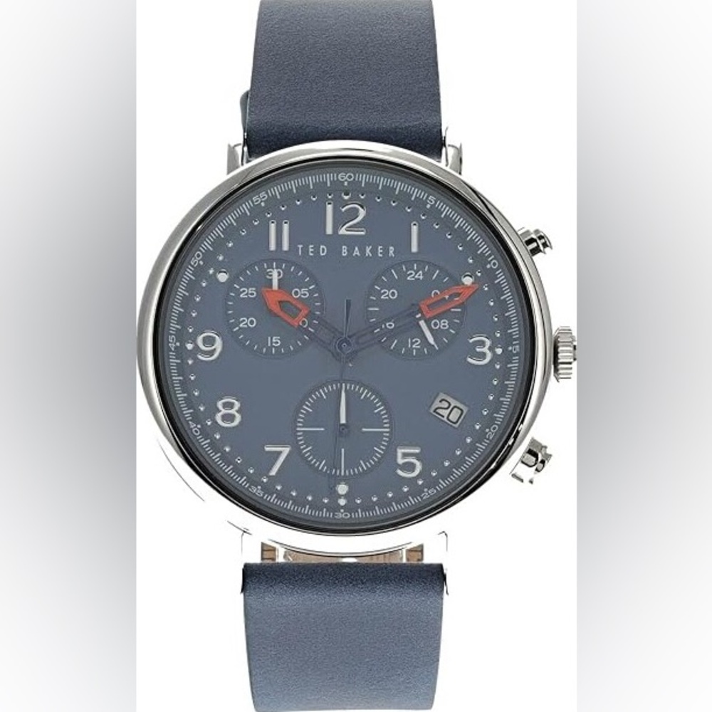 🔥🔥🔥 Ted Baker Mimosaa Chrono Blue Leather Strap Watch 🔥🔥🔥